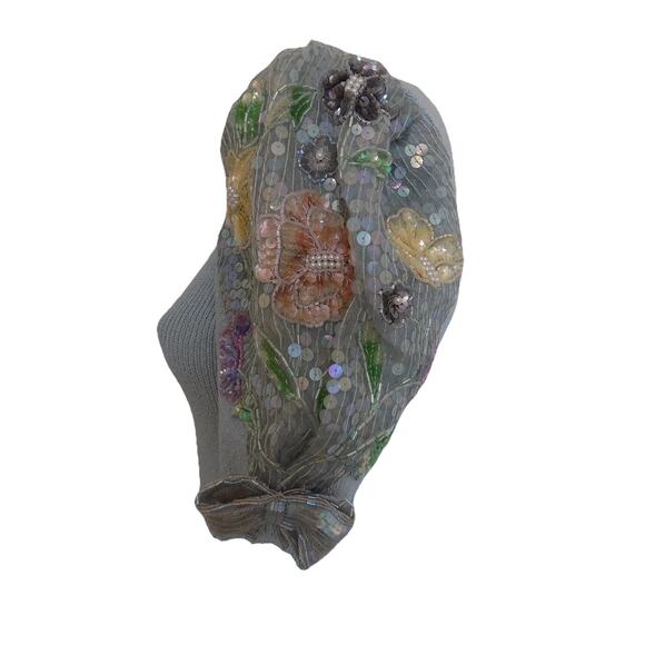 Vintage Don Sayres for Wellmore knit dress sequin sleeves wool blend size 6 - Picture 7 of 11